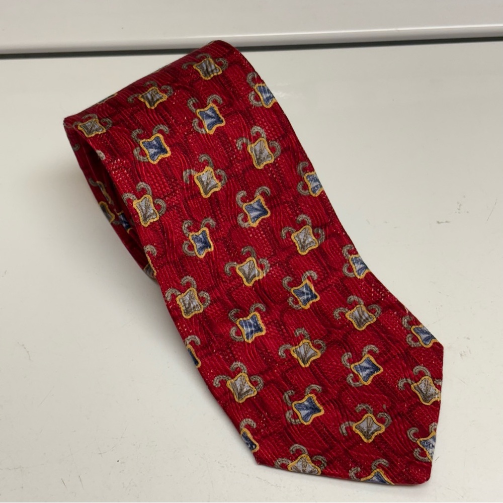 Robert Talbott Red And Blue Patterned Tie - image 6